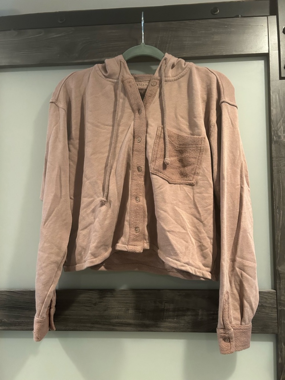 American Eagle Hooded Button-Front Jacket